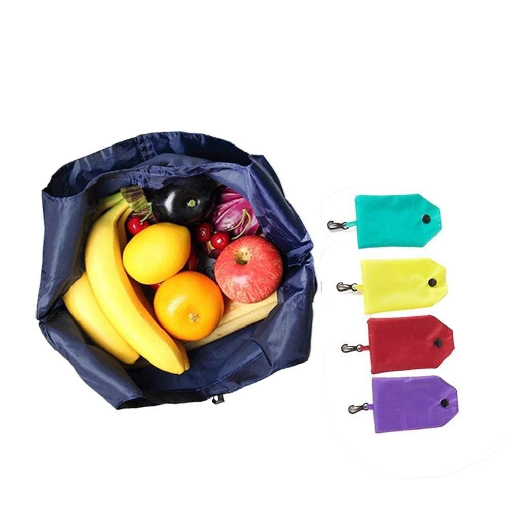 Polyester Solid Color Shopping Bag Eco-friendly Foldable Supermarket Bag Heavy Duty Reusable Grocery Package Bags for Home