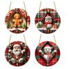 Festive Window And Door Decor Double-sided Acrylic Christmas Hanging Ornaments, Xmas Cartoon Snowman/Penguin/Gingerbread Man/Santa Claus Decorative