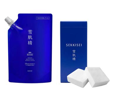 Sekkisei Brightening Essence Lotion [Quasi-drug] Limited Edition Kit: Refill 310mL + 40 Cotton Pads