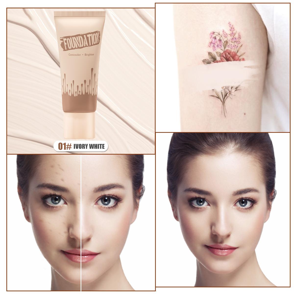 

Hose Foundation Covers Tattoos, Acne Marks, Freckles, Dark Circles, Skin Tone, Waterproof Concealer