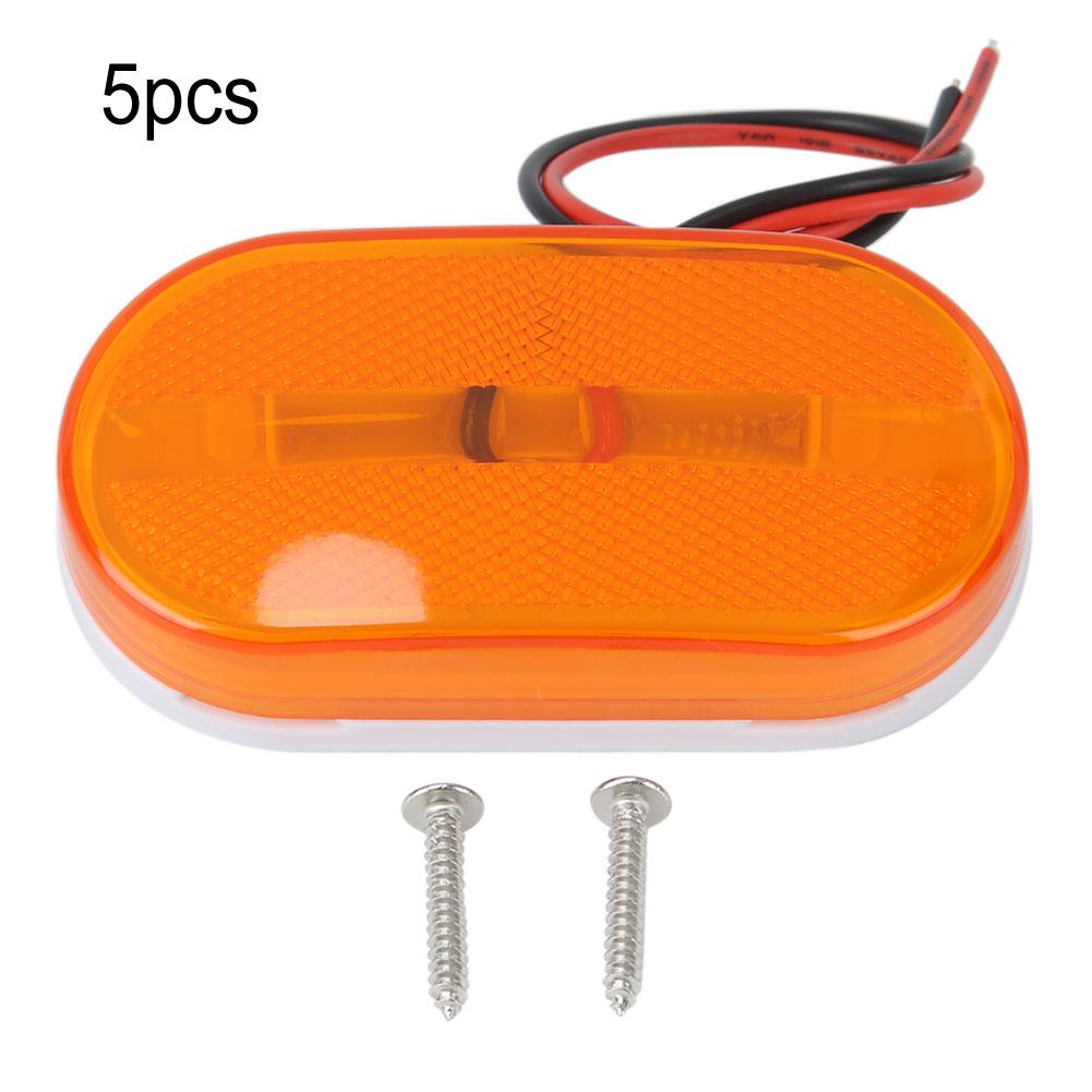 5pcs 6LED 12V Side Marker Indicators Lights for Truck Trailer Practical Accessory Yellow
