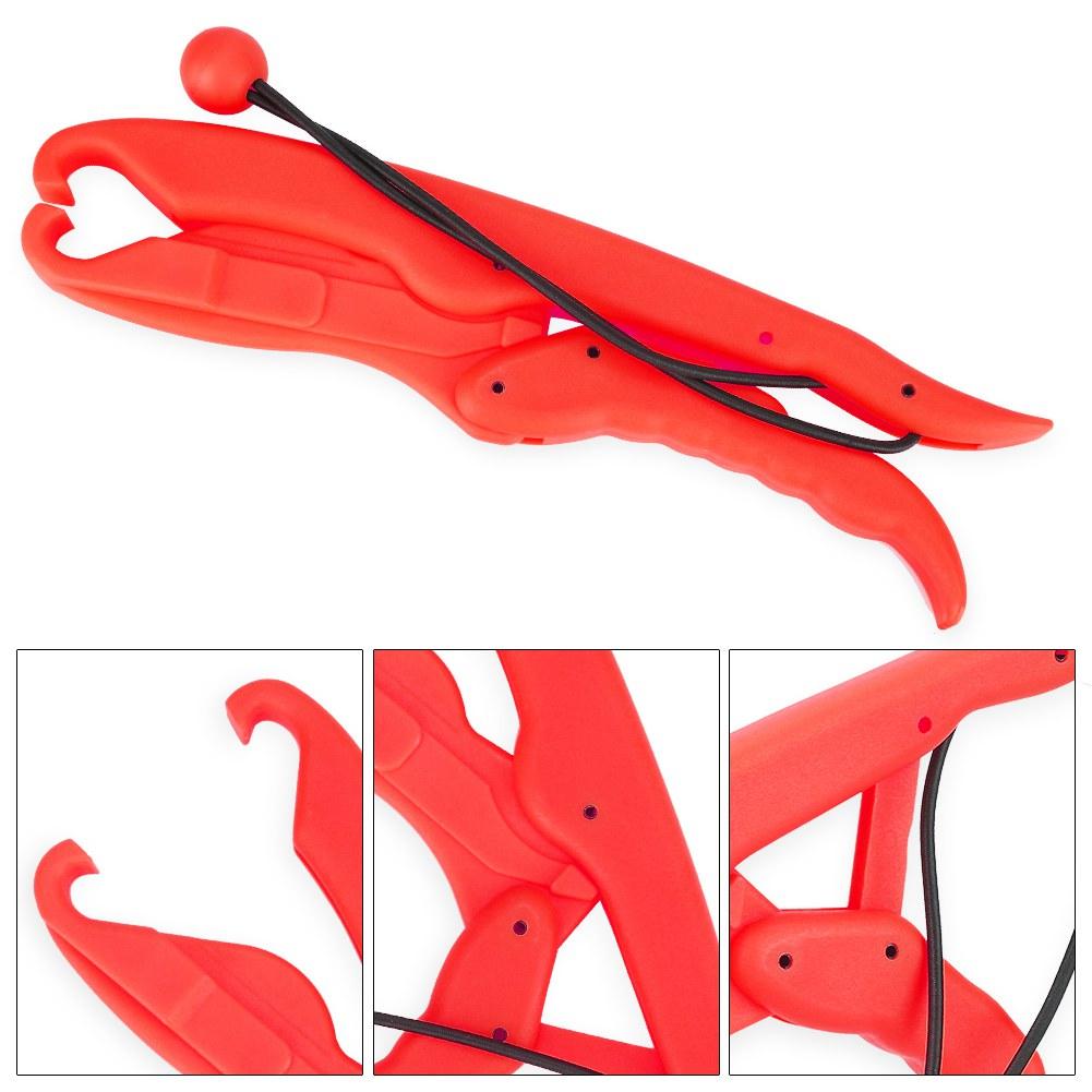 Durable Floating Fish Lip Grip Gripper Grabber with Elastic Lanyard Fishing Tackle(Red L)