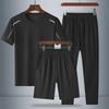 Men's Quick-Dry Ice Silk Round Neck Running Suit: 3-Piece Summer 2024 Bestseller