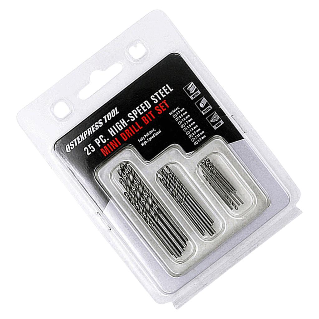 20/25Pcs Mini Twist Drill Bit Set with Plastic Box for Precisions Crafts Jewelry Making and Watch Repair Hole Drill Tool