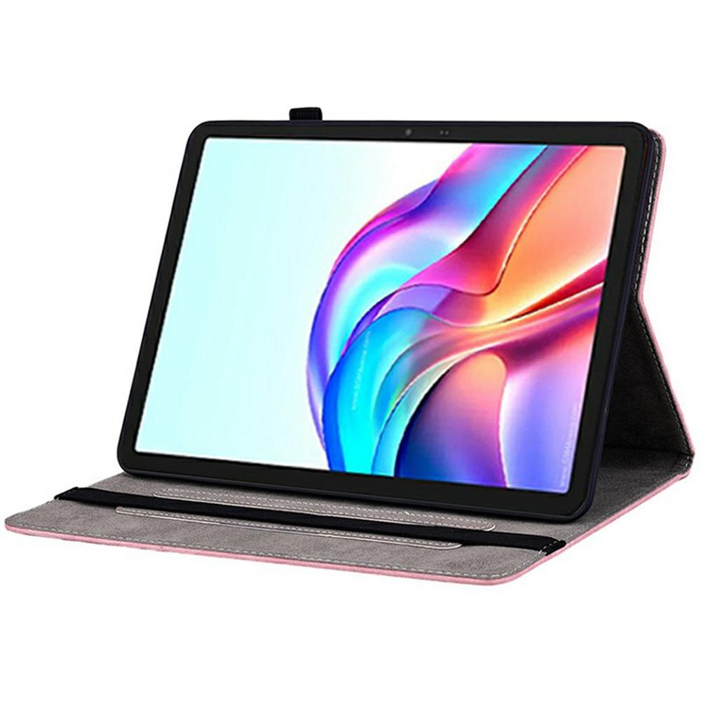 Für TECNO Megapad 11 Hülle Kartenhalter Kratzfeste Lederabdeckung Rosenblumenaufdruck