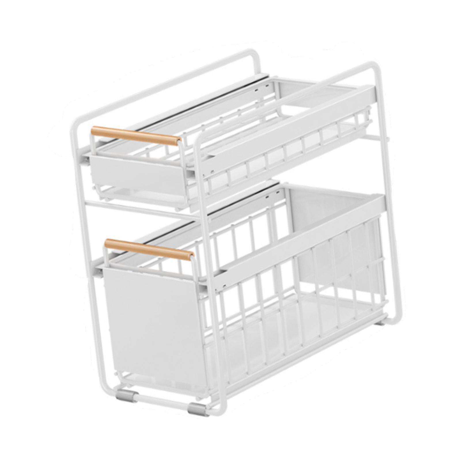 

Органайзер под раковиной Выдвижной ящик для хранения кухонной мойки Полки для хранения выдвижной ящик для хранения в кладовой Выдвижной шкаф-органайзер S белый