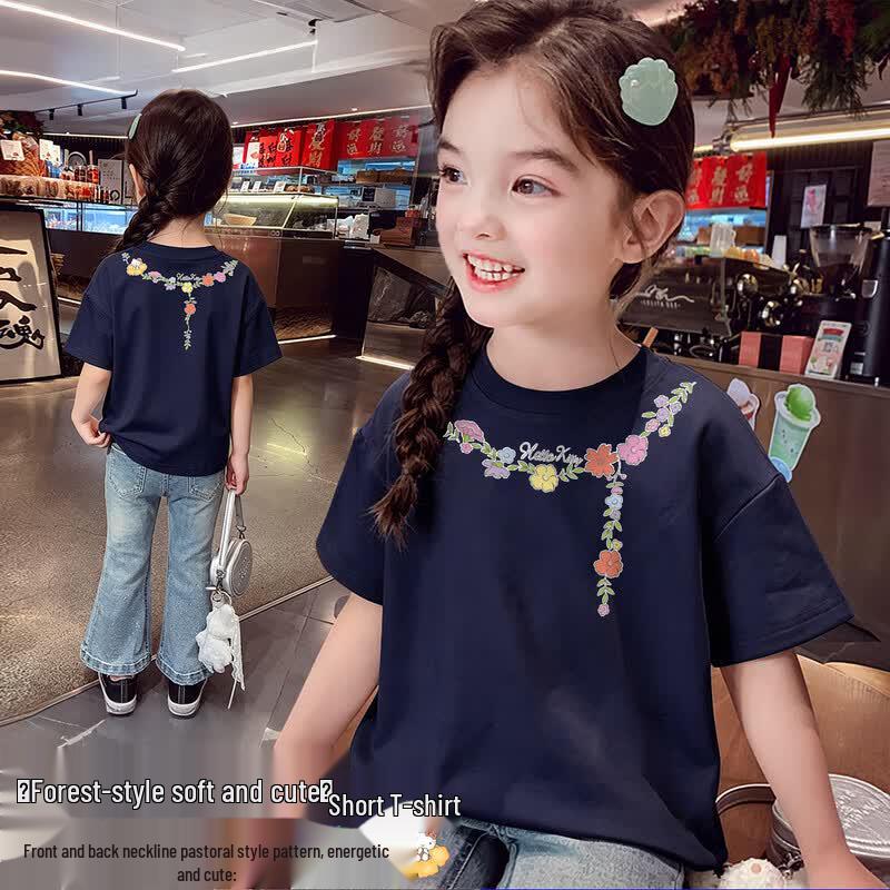Hello Kitty Girls  2026 Summer Short Sleeve T-Shirt 140