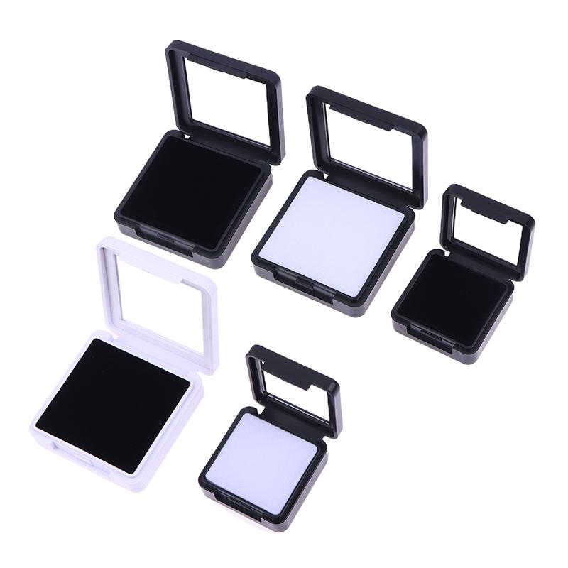 Przezroczysty Pudełko do Przechowywania Klejnotów z Szklanym Blatem - Witryna na Biżuterię z Bezpiecznym Pokrywką, Organizer na Luźne Diamenty, Kamienie Szlachetne i Zawieszki