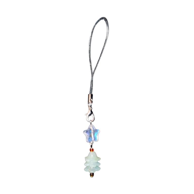 Fashion Star Christmas Tree Phone Charm Straps Car Keys Hanging Pendants Y2K Bag Decoration Lanyard Purse Accessories