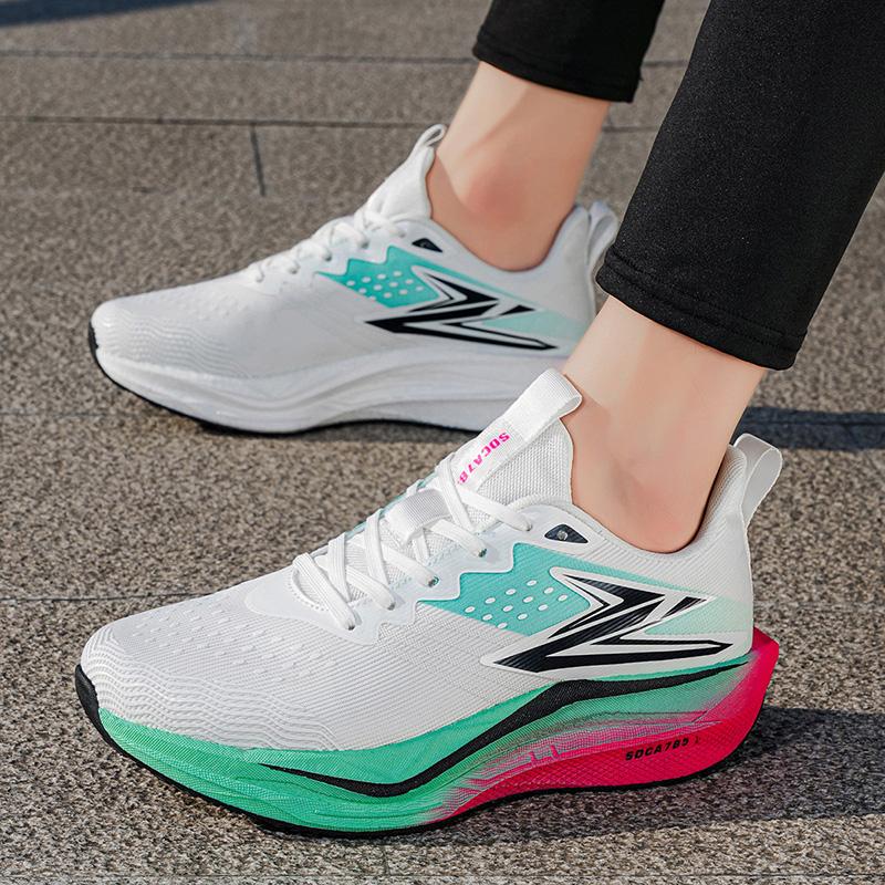 Men Sports Speciality Marathon Running Shoes Carbon Board Breathable Lightweight Women's Comfortable Athletic Nonskid Cushion Stability Sneakers