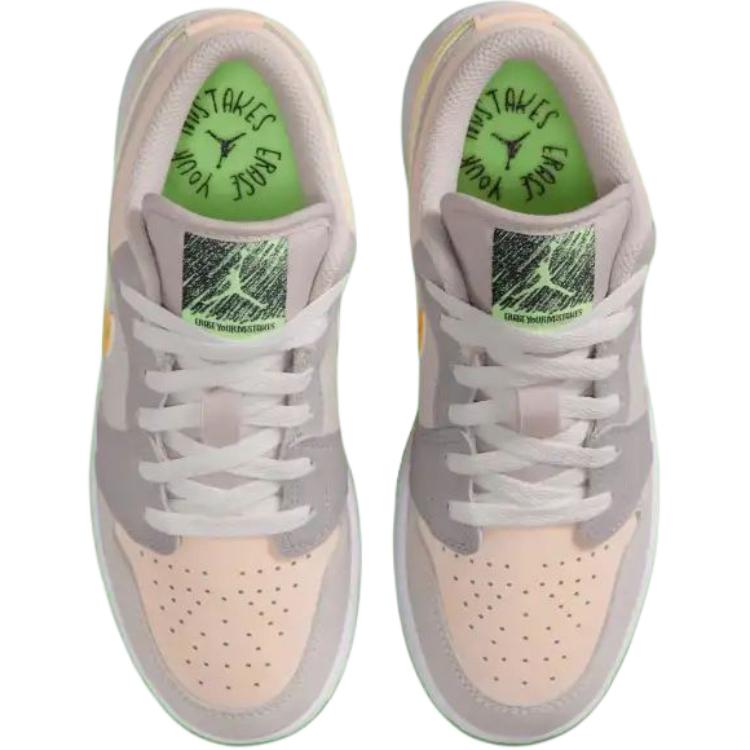 Air Jordan 1 Low GS Erase Your Mistakes Kids Sneakers Grey Desert-Sand Barely-Orange HQ2030-001