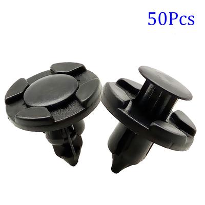 50pcs 8mm Auto Fastener Clip Car Body Push Retainer Pin Rivet Bumper Door Trim Panel Retainer Fastener Kit