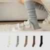 Female Spring and Autumn Micro Pressure Thin Leg Solid Color Preppy Long Leg Socks