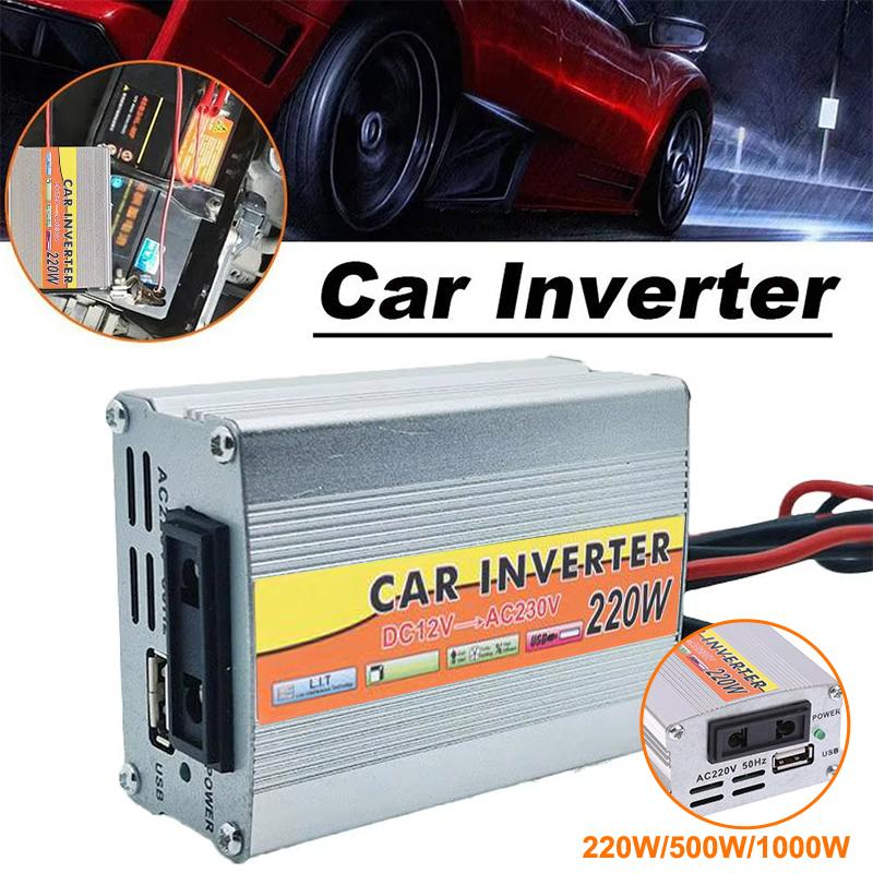 Portable Pure Sine Car Wave Inverter Dc 12 V Volt 24V To Ac 220V 220W 500W 1000W Power Bank Converter Solar Correction Wave
