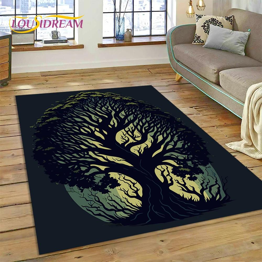 Tree of Life Nature Viking Yggdrasil Norse Carpet Rug for Bedroom Living Room Home Sofa Decoration,Child Large Decor Floor Mat