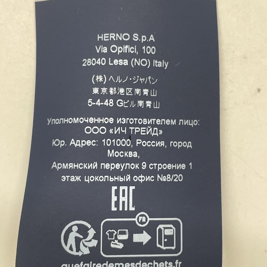 Herno 24AW PI001946D-12220Z‐9300 Black Nylon Down Jacket Jacket 40 blackUsed