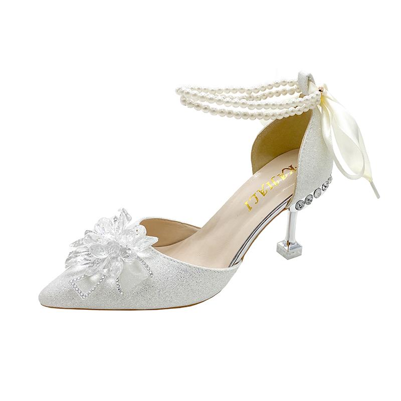 Fashion White Bridal Shoe Wedding Shoes for Women Luxury Designer Mary Jane Elegant Woman Heeled Shoes Designer Heels Y2k Style Shoes