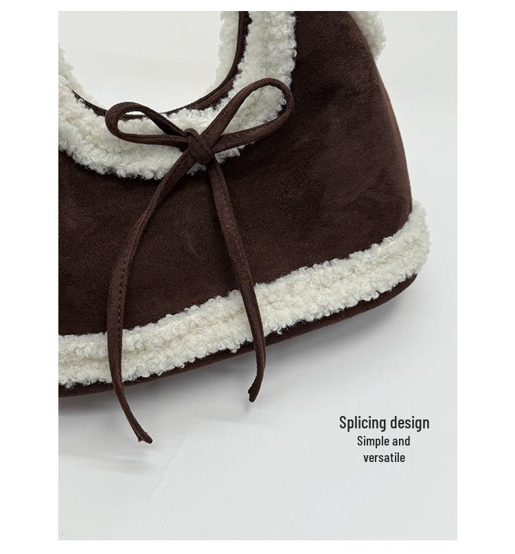Korean-Style Plush Suede Shoulder Bag for Women - 2025 Fashion