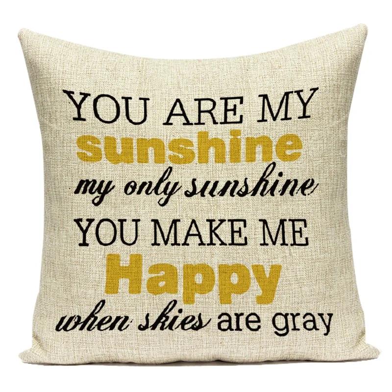 Letter Geometry Print Cushion Cover Decorative Pillow Cover Sofa Bed Car Throw Pillowcase Accessories Sweet Home Textile Decor
