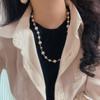 Vintage High Quality Smoke Purple Highlight Faux Pearl Collarbone Chain Necklace