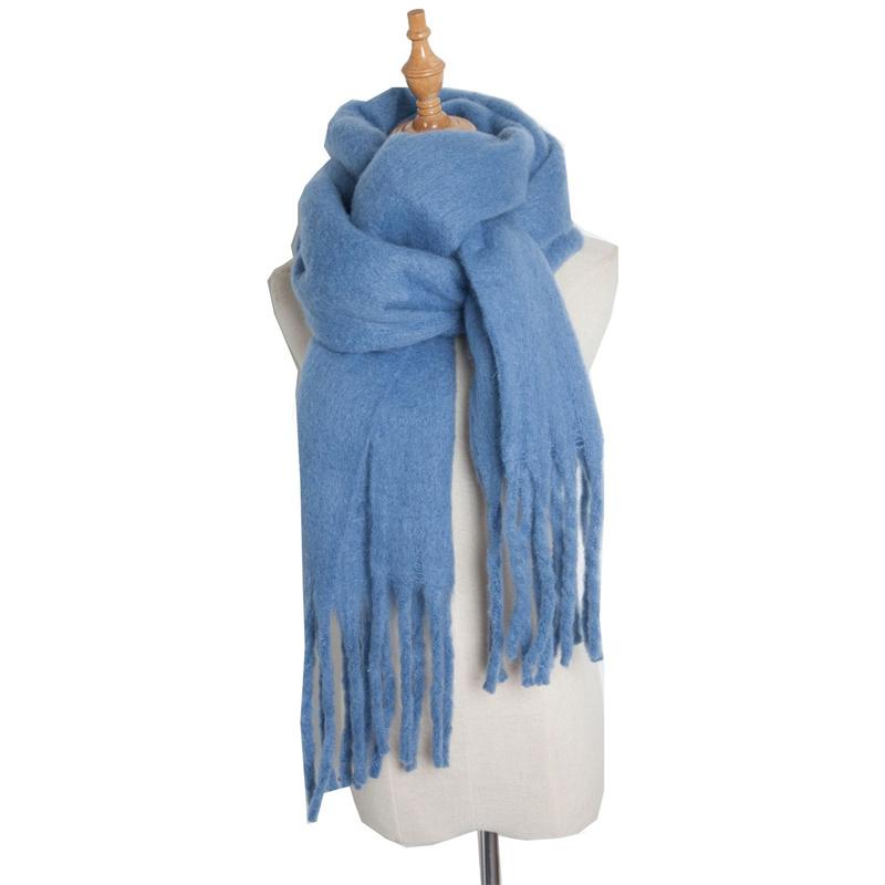 Winter Thick Warm Scarf Women Cashmere Shawl and Wraps Pashmina Neckerchief Bufanda Female Solid Tassel Echarpe Poncho