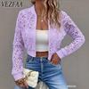 Moda Feminina Casual Cor Sólida Estampa Primavera Outono Manga Longa Gola Redonda Jaquetas & Casacos