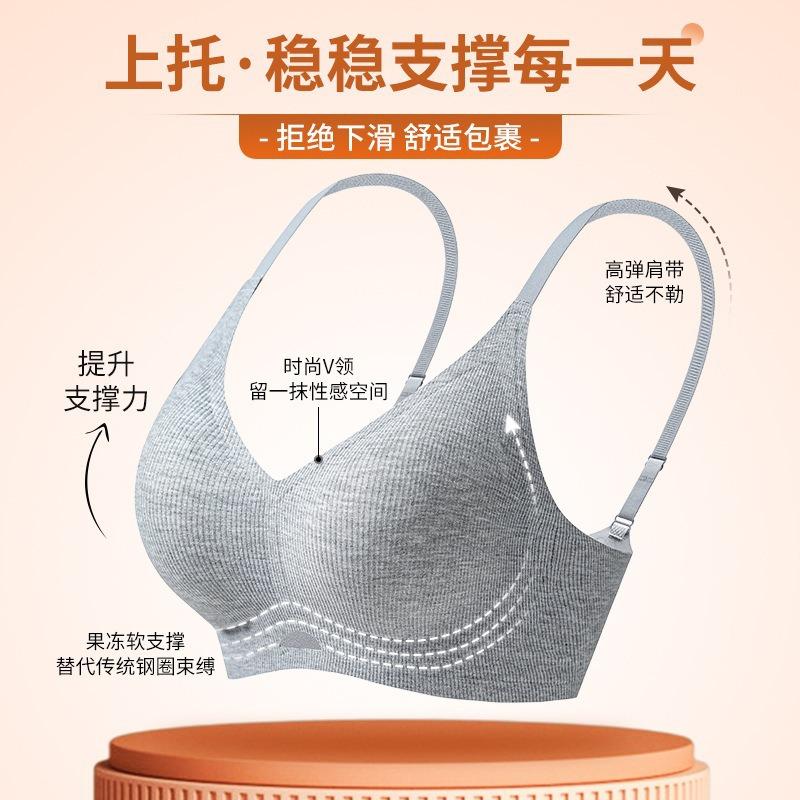 Lifting Underwear Women's Jelly Small Breasts Gather, Breathable, Stylish, Soft Support W-shaped Bra Cover