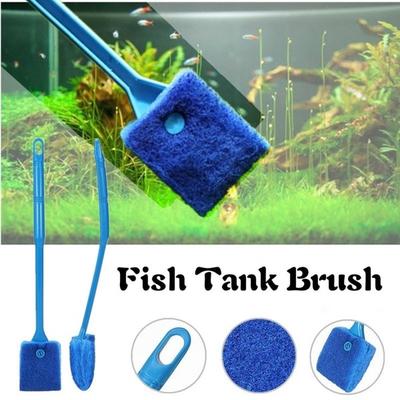 40cm Aquarium Brushes Long Handle Double-edged Plastic Glass Algae Cleaning Brush Aquarium Fish Tank