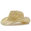 Hollow Woven Straw Denim Hat