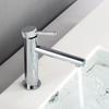 Polished chrome Basin Faucet Single Hole Single Handle Hot Cold Mixer Knurled Sink Tap Vanity Water Tapware Bathroom Faucet