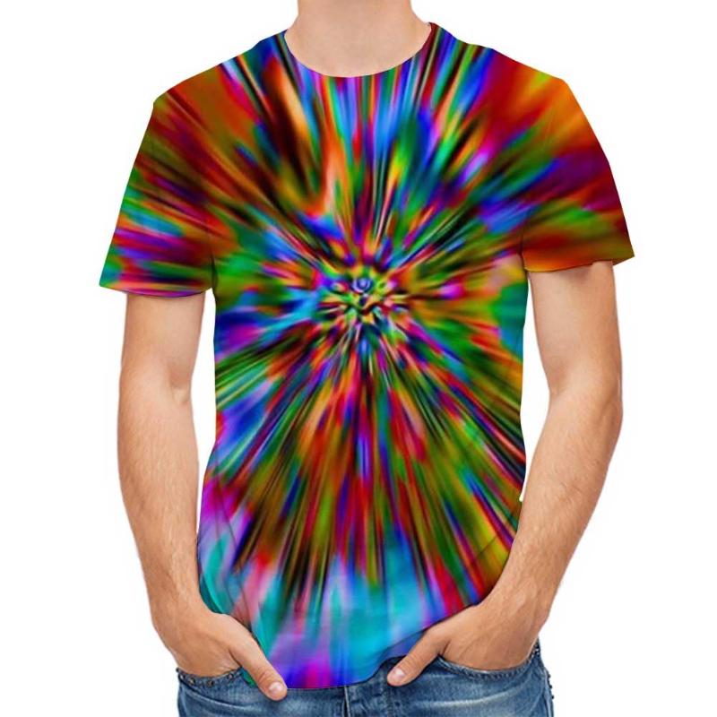 Colorful Vortex Tie-dye Pattern Printing 3D T Shirt for Men and Women Short Sleeve T Unisex Fashion O Neck Casual Men's Clothing