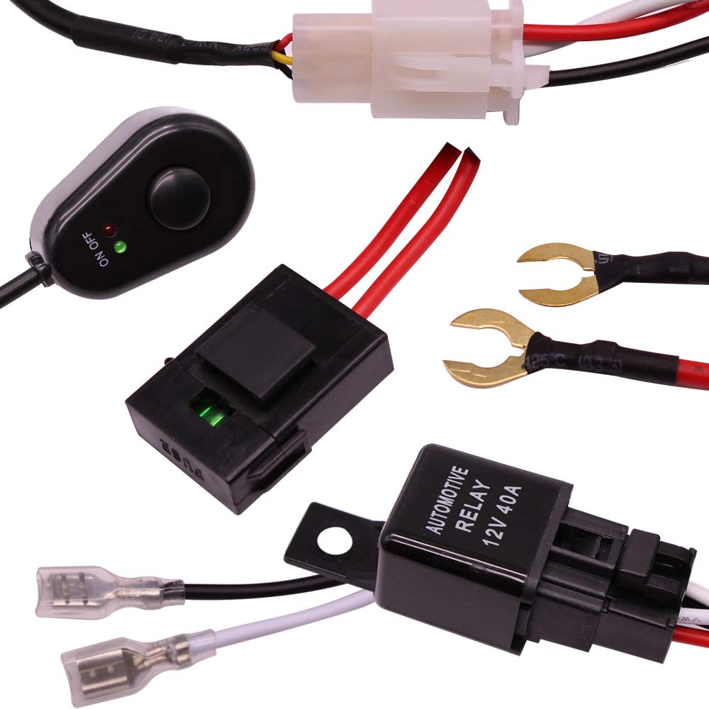YUNPICAR Relaiskabelbaum für Lichter, Nebelscheinwerfer, Erweiterungsschalter, DC 12 V, Steuerbox,
