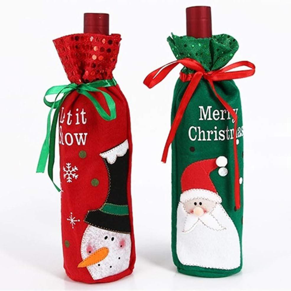 Christmas Wine Bottle Bags Reusable Xmas Champagne Bottle Covers Clothes for New Year Wedding Holiday Parties Dinner Table Decor