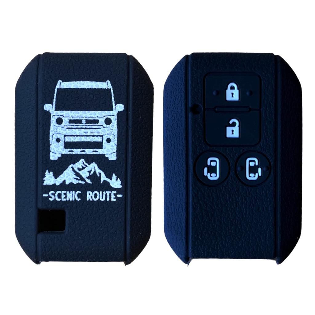 [SUITY] Suzuki Spacia Gear Custom Smart Key Key Cover Silicone Cover Specially Designed for Scratch Resistant, Black