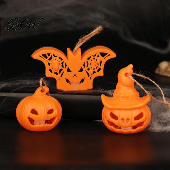 Decorative LED Light for Parties Halloween Witch Hat Pumpkin Lamp, Bat Skull Hollow Night Creative Home Decor Party, Spooky Tabletop Haunted