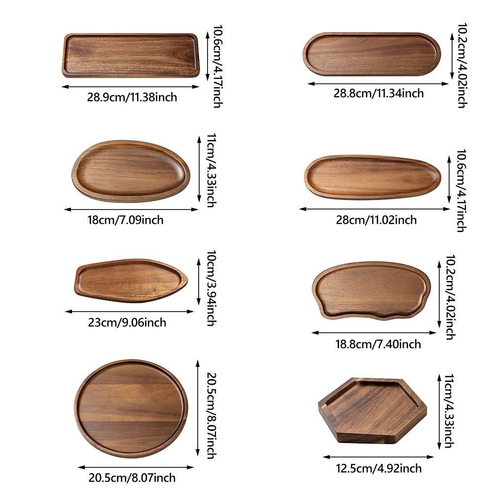 High Quality Acacia Wood Tea Tray Coffee Japanese Style Dessert Plate Tableware Irregular Dried Fruit Snack Plate Party Serving