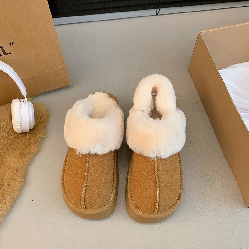 Cotton shoes women's thick-soled cotton mop bag head fleece warm fluff mop snow cotton winter new casual versatile comfortable tide