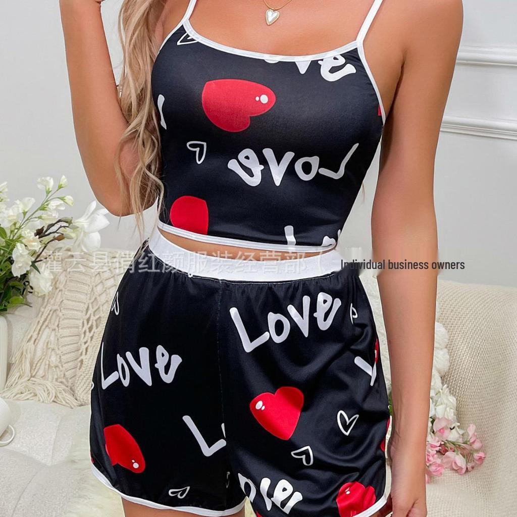 European & American Sexy Lingerie Set with Suspender and Ruffle Edges