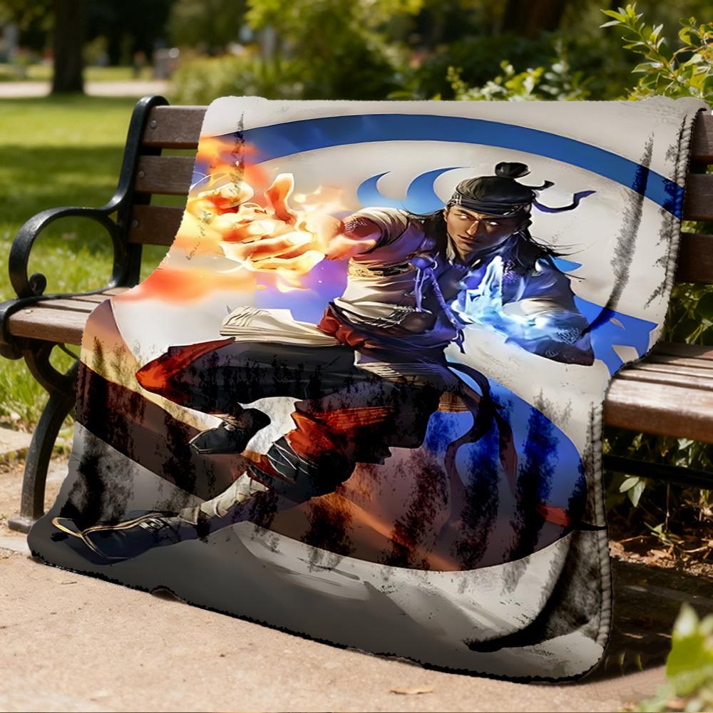 1pc Mortal Kombat Outdoor Flannel Throw Blanket Soft, Lightweight & Warm