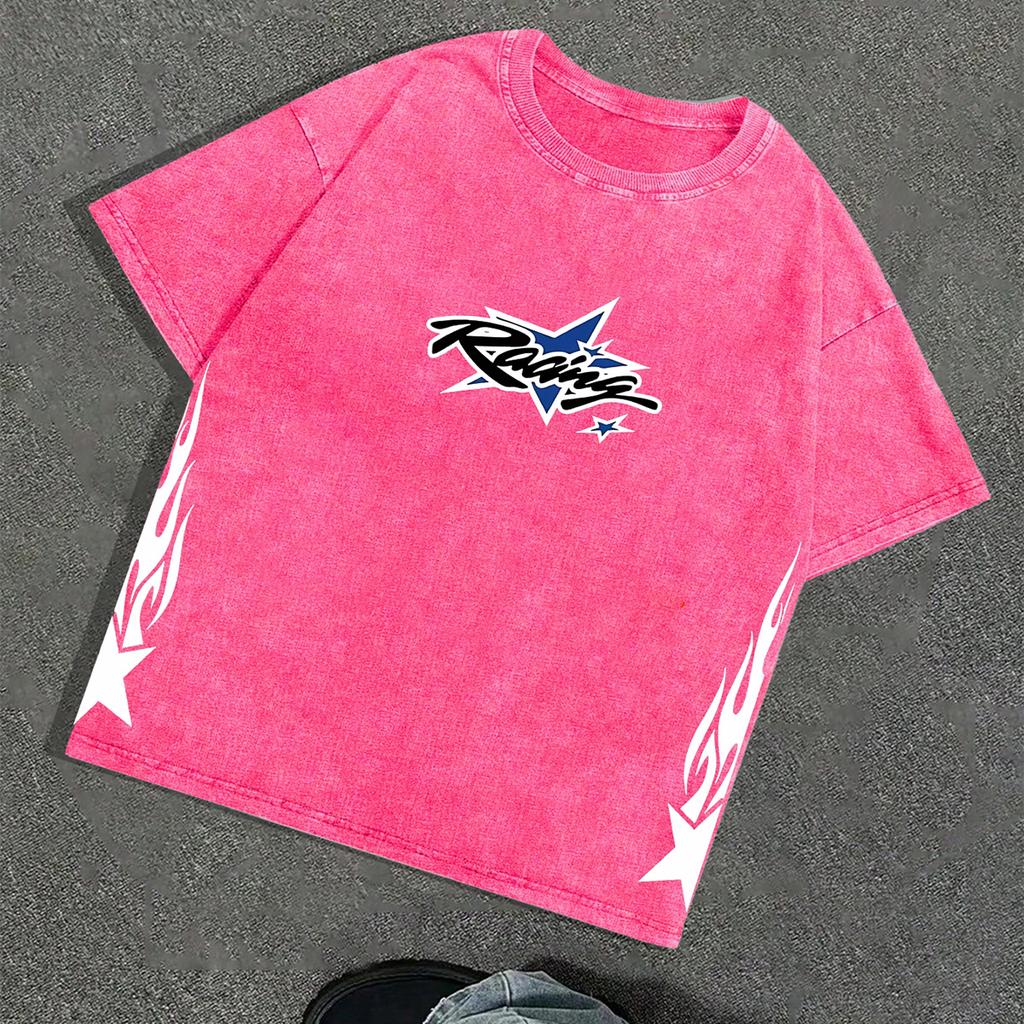 Męskie Koszulki Graficzne Koszulka Unisex Bawełniana Oversize Krótki Rękaw Vintage Streetwear Codzienna Koszulka Top