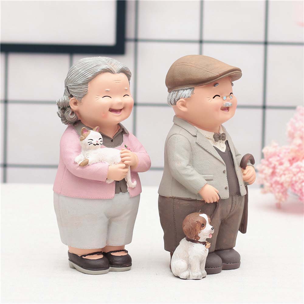 DIY Ornaments Home Decoration Sweety Lovers Grandparents Model Lovers Figurine Couples Figurine
