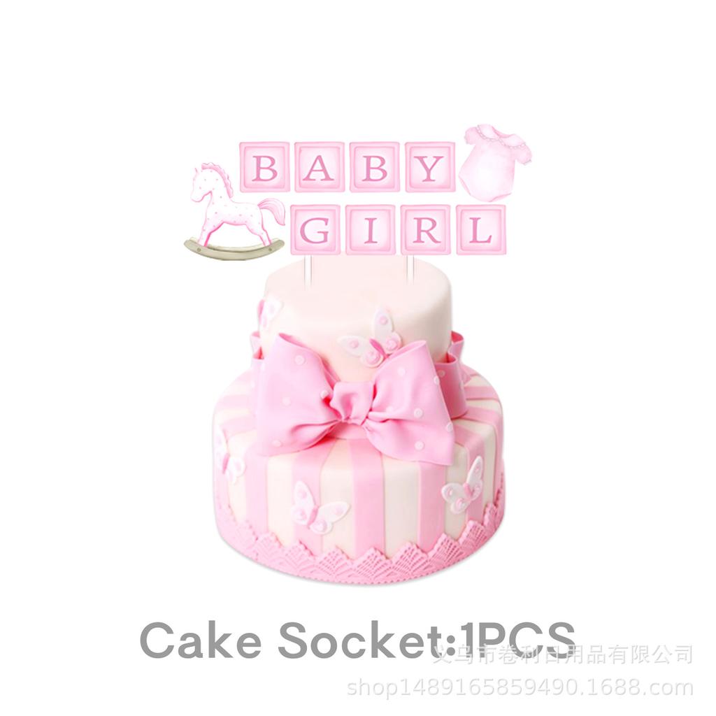 Rosa Taufe Themenparty Zubehör Babyparty Dekoration Party Geschirr Banner Tissue Arrangement Zubehör