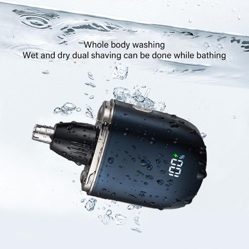 Multifunctional Hair Removal Tool with Double Edge Shaver Waterproof Beard Trimmer USB Charging for Travel