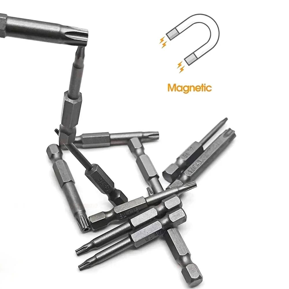 11Pcs 12Pcs 50 75 100mm Hollow Torx Screwdriver Bit Set S2 Steel Extended Lengths for Hexagonal Handle