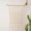 1 ks Boho nástěnná dekorace Síťový držák na časopisy Dekorativní macramé nástěnná síť pro domov Macramé nástěnná police s třásněmi Přenosná