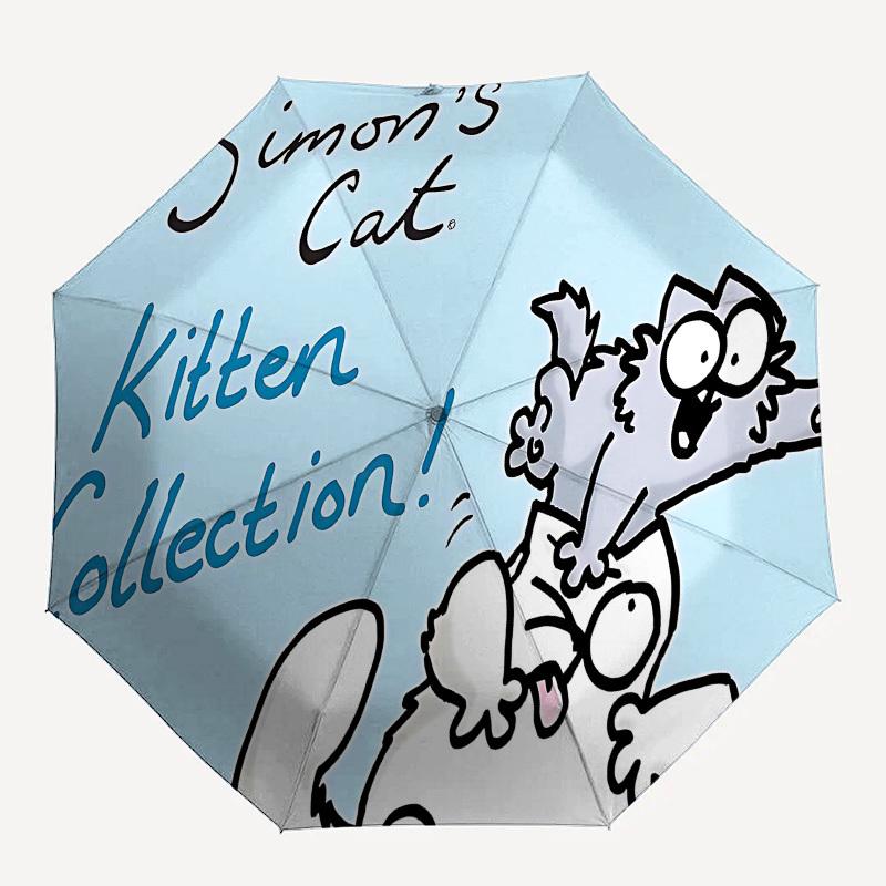 

1pc Simon s Cat Kitten Collection umbrella with 8 iron ribs and a plastic handle, automatic opening and closing, and daily use.1105