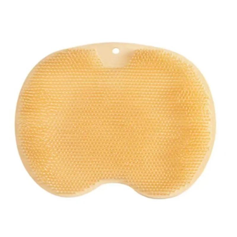 

Rubbing Foot Pads Massage Anti Slip Silicone Soft Comfortable Bathroom Bathing Foot Washing Brush Back Rubbing Tool жёлтый