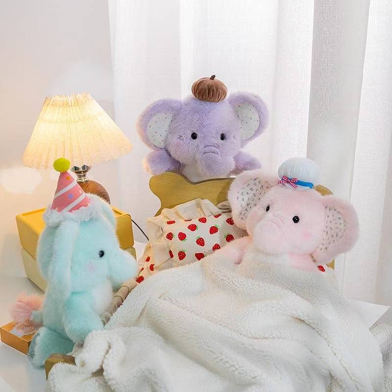 Latest Hug Baby Elephant Doll Pillow Kawaii Plush Toy Handmade Doll Cartoon Anime Cute Children's Birthday Gift Doll Christmas