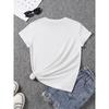 European Sizes Simple Hearts Graphic Print T-shirt, Short Sleeve Crew Neck Casual Top for Summer & Spring, Women's Clothing