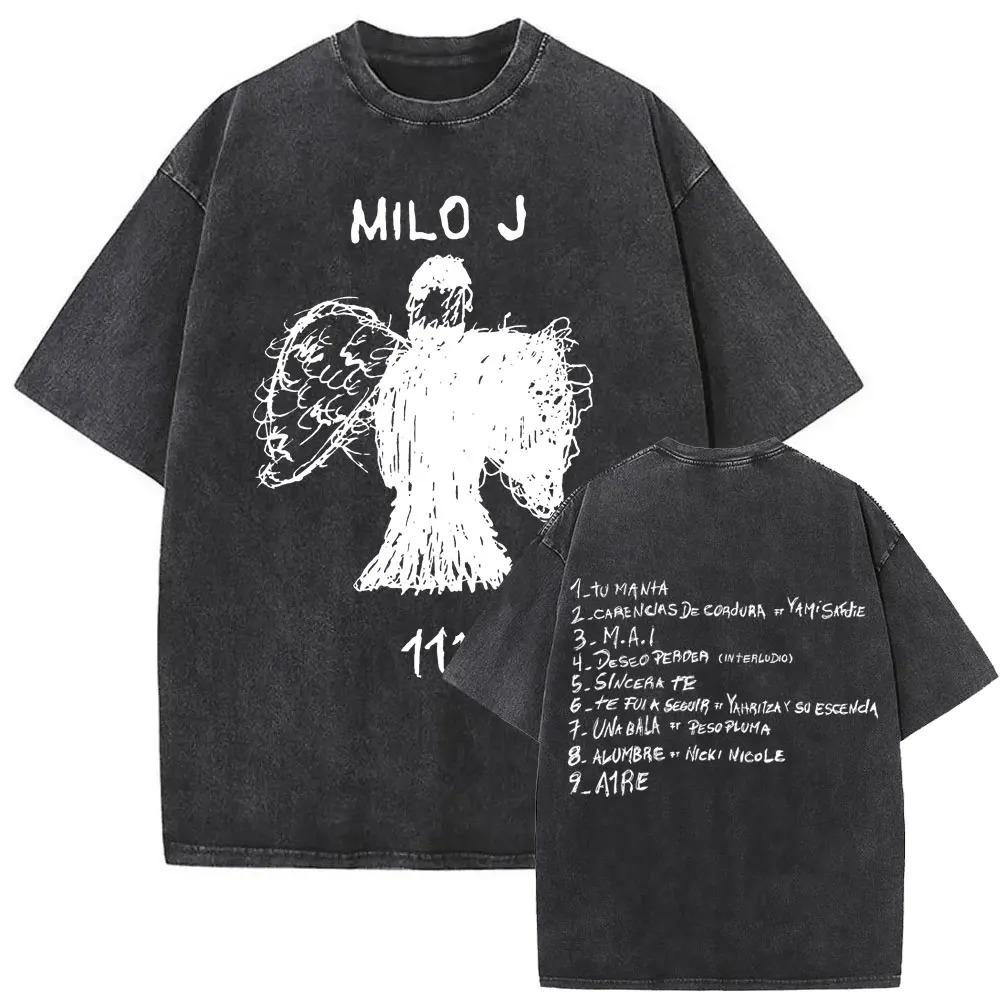 Vintage Washed Rapper Milo J Portrait Graphic TShirt Unisex Trendy Hip Hop Unisexs Casual Oversized Streetwear TShirt S